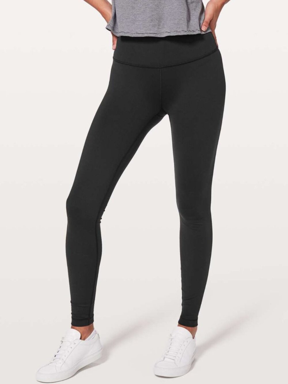 Lululemon Wunder Under High Rise Leggings Full-On Luon 28" Solid Black Size 12